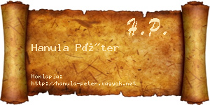 Hanula Péter névjegykártya