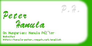 peter hanula business card